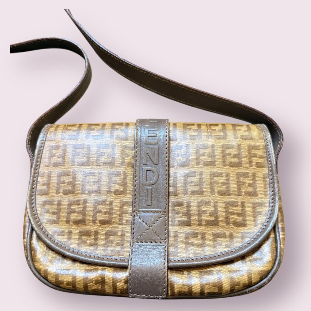 Authentic Fendi Vintage Zucca Crossbody Bag – Coated Canvas - Picture 2 of 7